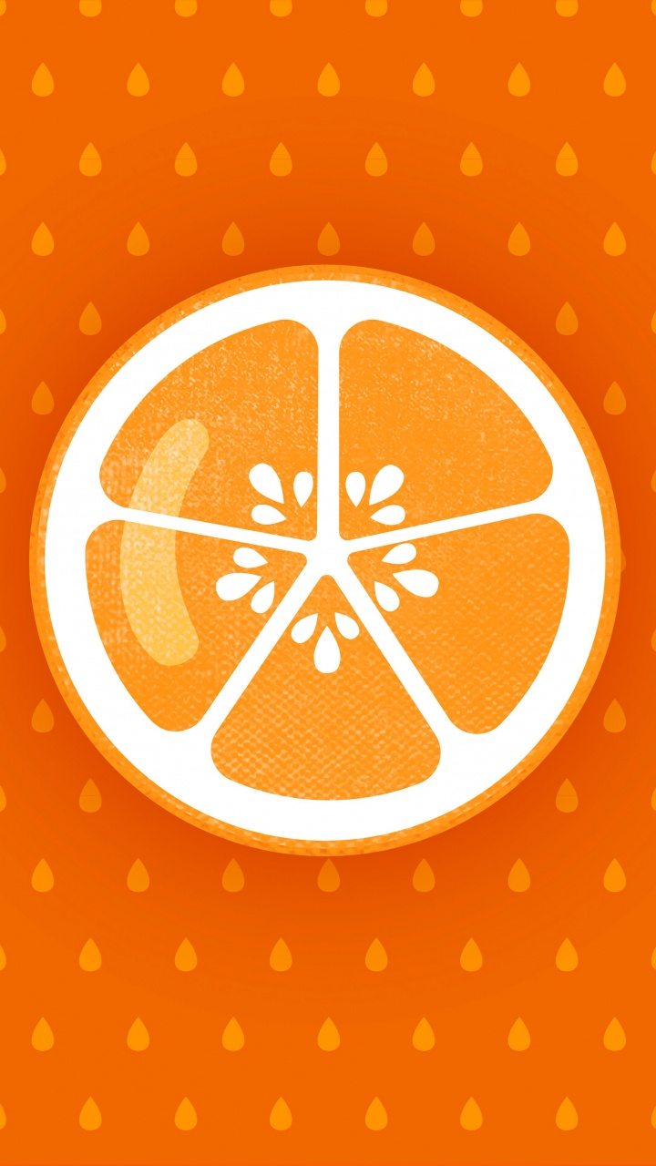 Orange-weiße Kreisillustration. Wallpaper in 720x1280 Resolution