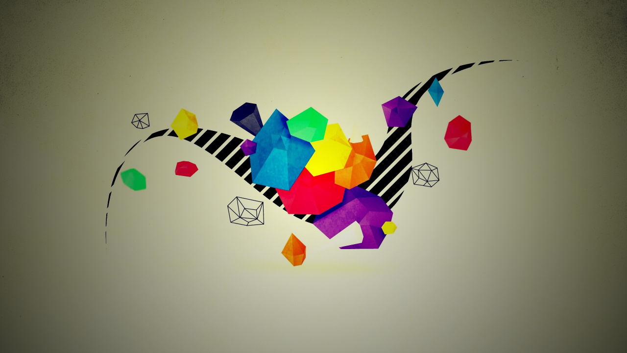 Peinture Abstraite Jaune Bleu et Vert. Wallpaper in 1280x720 Resolution