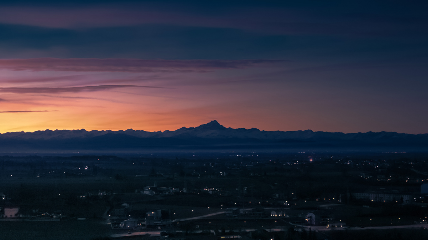 Ambiente, Edificio, Afterglow, Atardecer, Torre de Bloques. Wallpaper in 1366x768 Resolution