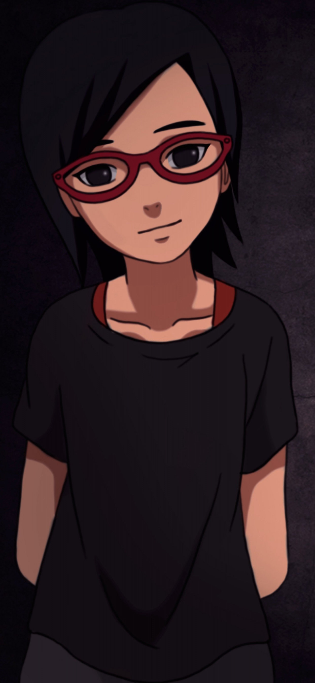 Frau im Schwarzen T-Shirt Mit Rundhalsausschnitt. Wallpaper in 1242x2688 Resolution