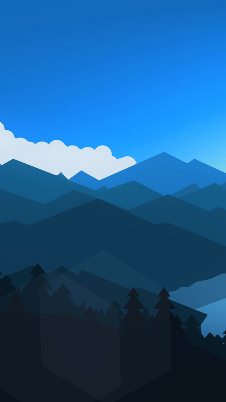 Silueta de Montaña Bajo un Cielo Azul Durante el Día. Wallpaper in 720x1280 Resolution
