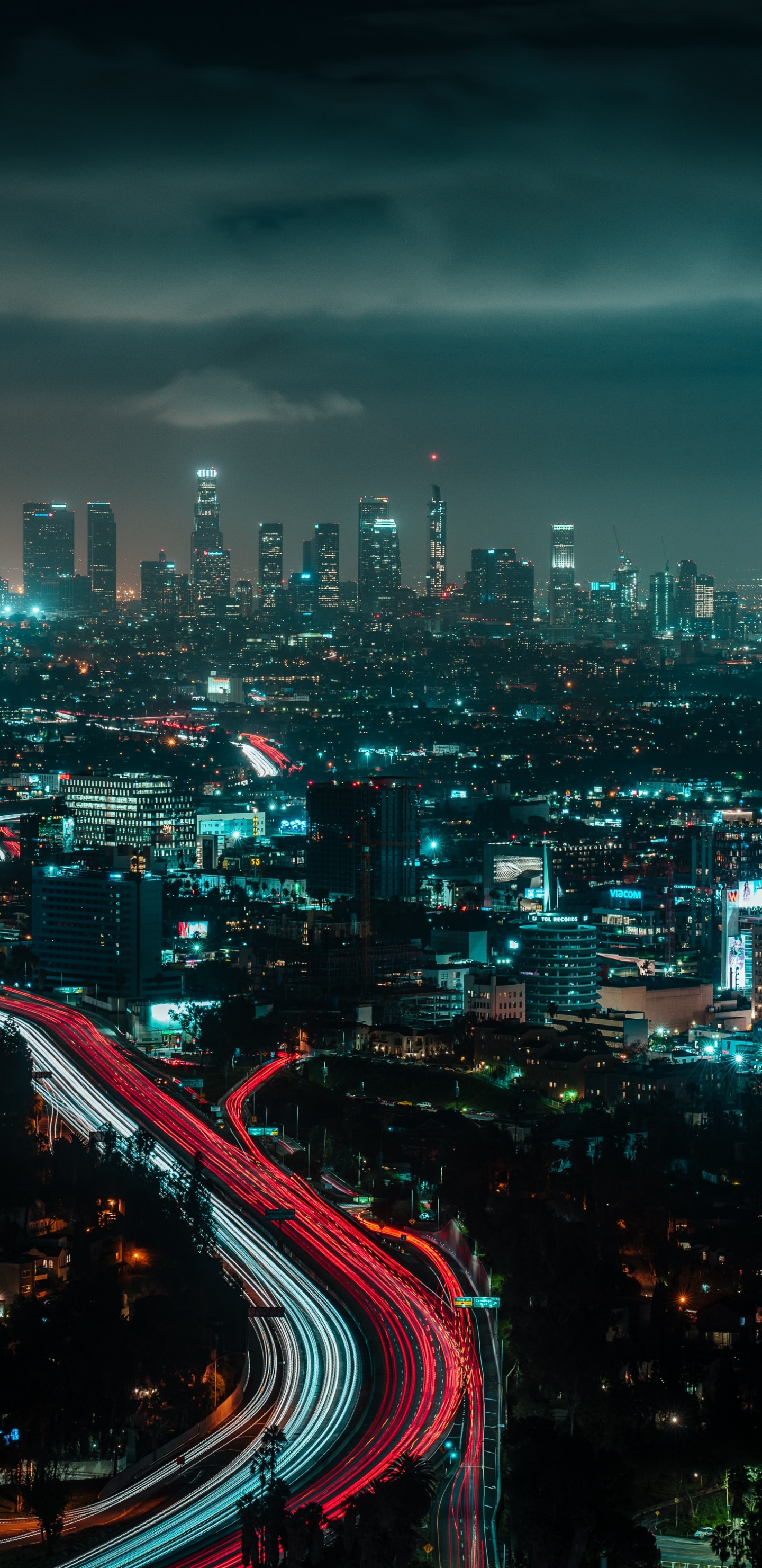 City Skyline During Night Time. Wallpaper in 1440x2960 Resolution