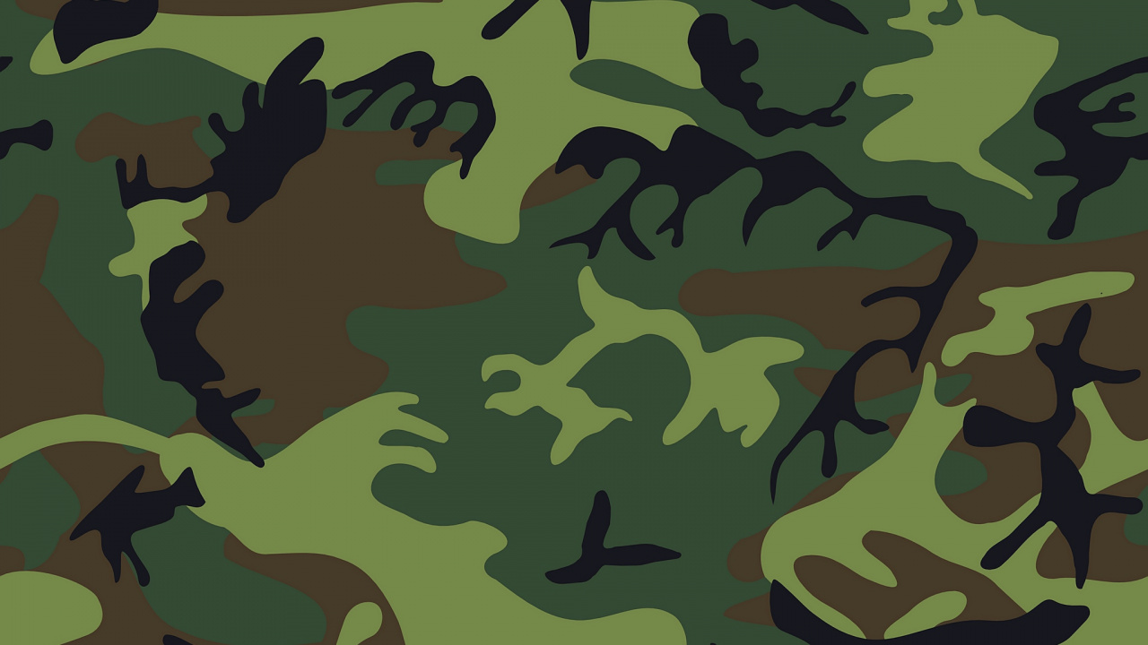 Green Black and Brown Camouflage Textile. Wallpaper in 1280x720 Resolution