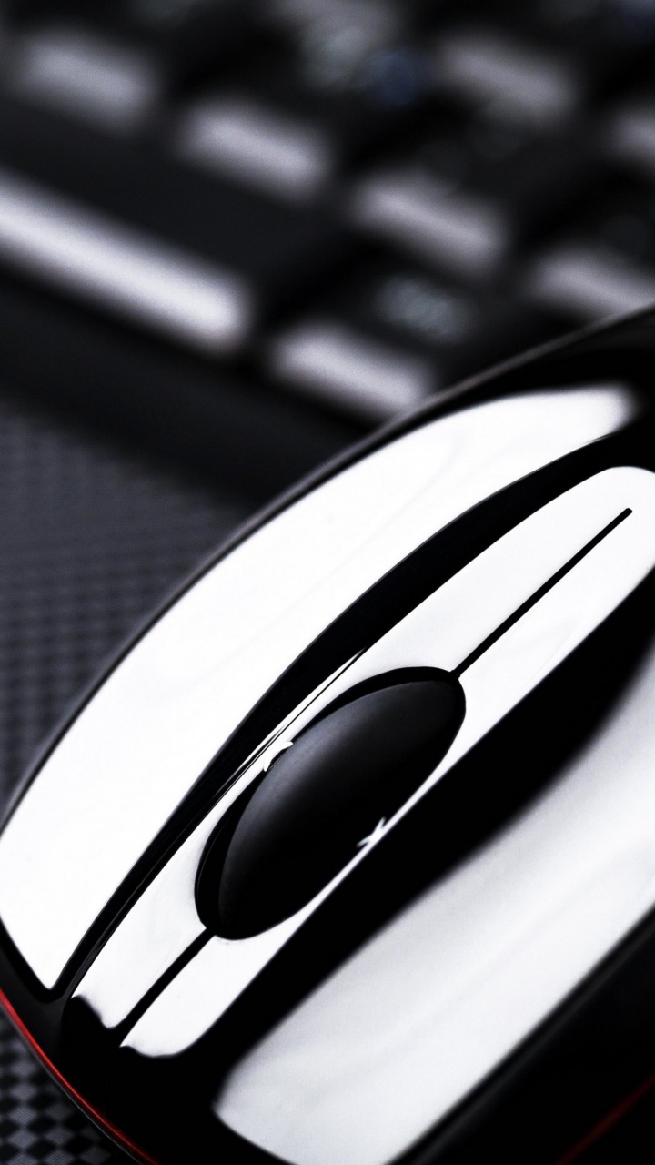 Schwarze Und Rote Kabellose Computermaus. Wallpaper in 720x1280 Resolution