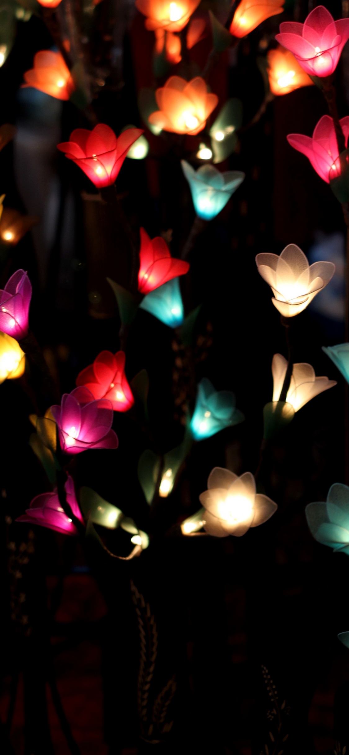 Guirlande, Éclairage, Lumière, Les Lumières de Noël, Obscurité. Wallpaper in 1125x2436 Resolution