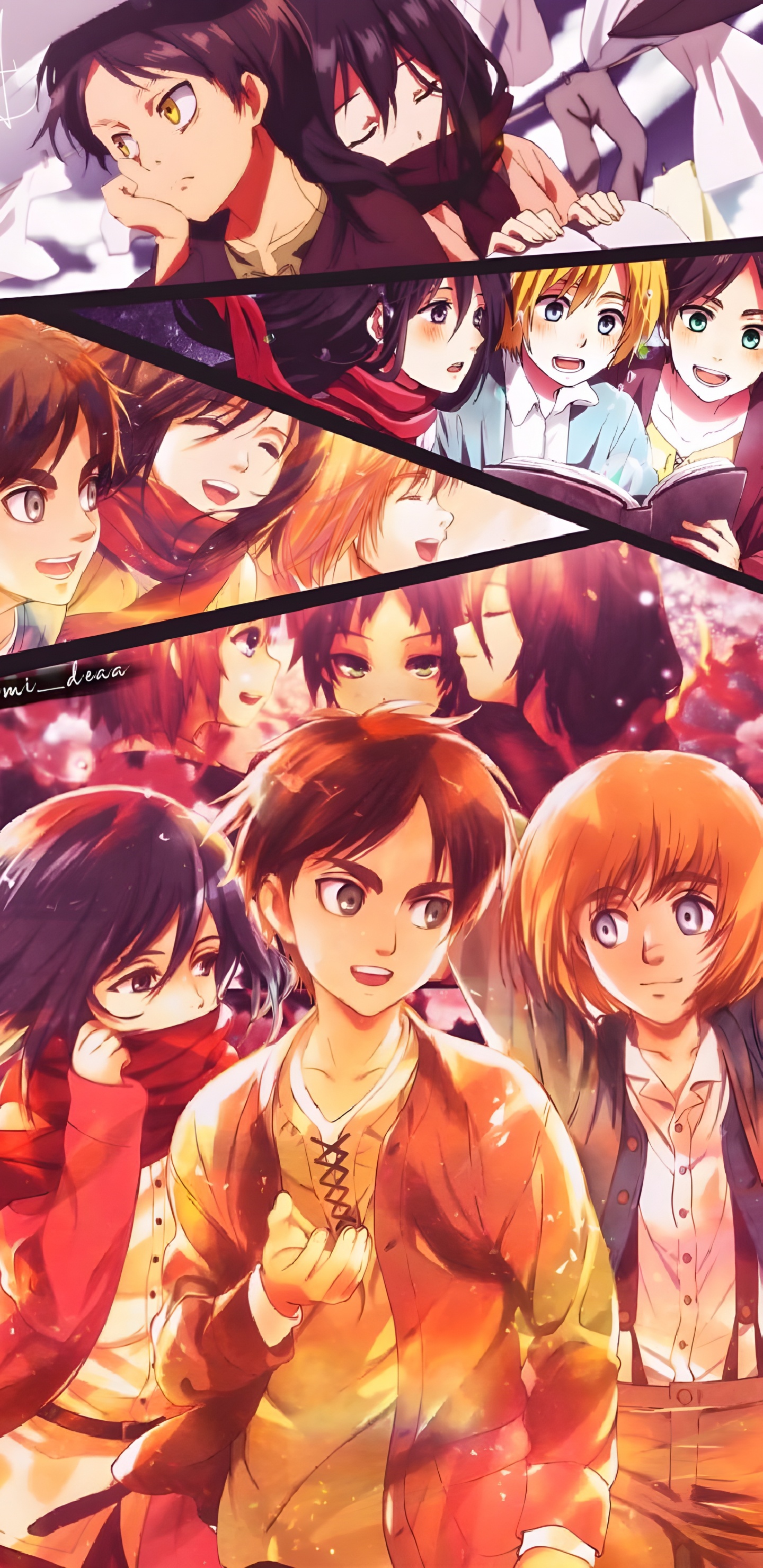 L'anime, Anime, Dessin Animé, L'Attaque Des Titans Eren Mikasa Armin, Eren Yeager. Wallpaper in 1440x2960 Resolution