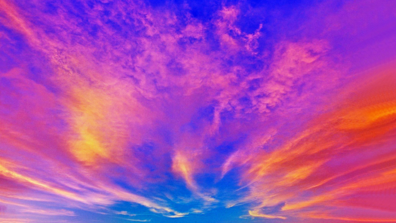 气氛, 余辉, 天空, 天空蓝蓝的, 一天 壁纸 1366x768 允许