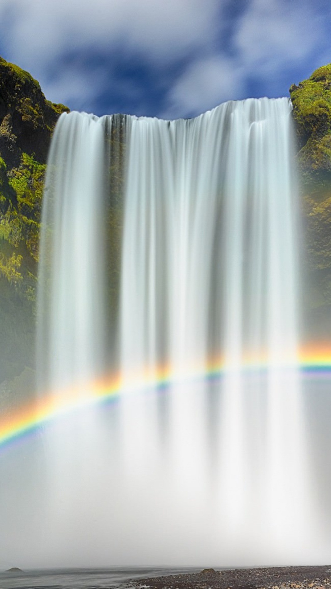 Skgafoss, 彩虹, 人体内的水, 性质, 水资源 壁纸 1080x1920 允许
