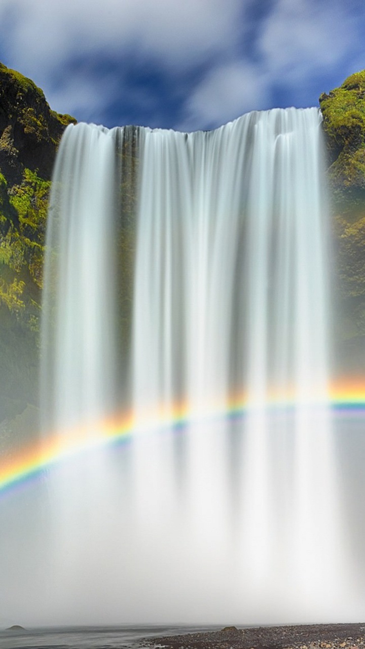 Skgafoss, 彩虹, 人体内的水, 性质, 水资源 壁纸 720x1280 允许