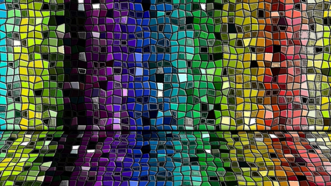 Pintura Abstracta Amarilla Púrpura y Verde. Wallpaper in 1366x768 Resolution