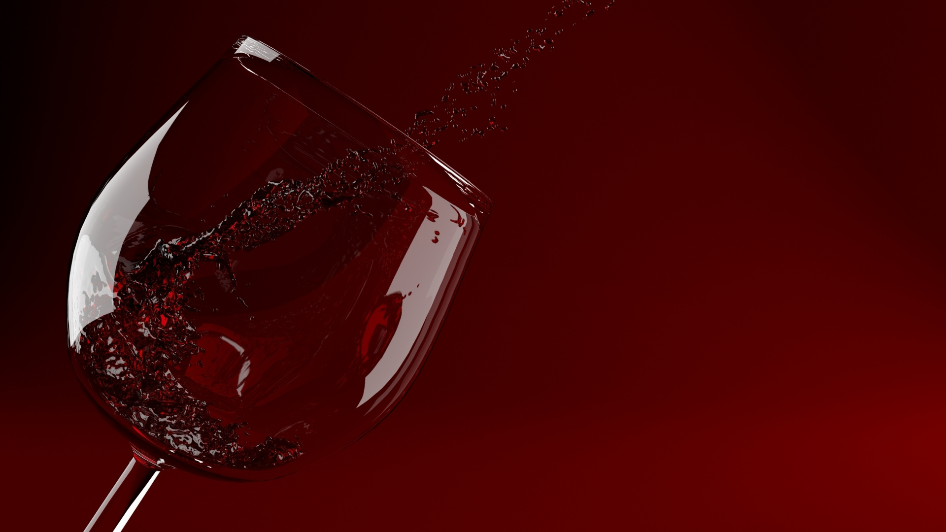Clear Drinking Glass With Red Liquid. Wallpaper in 1920x1080 Resolution