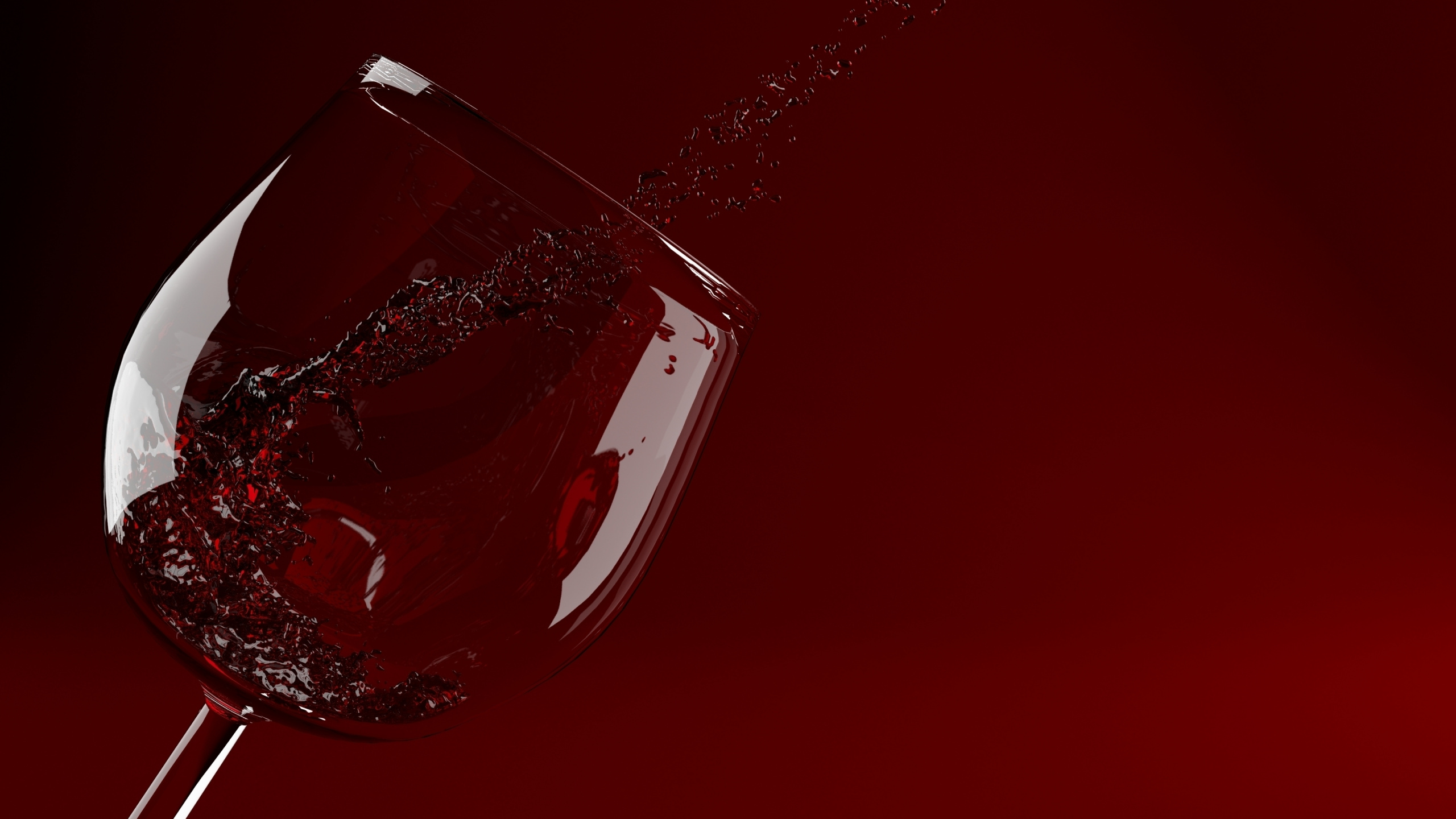 Clear Drinking Glass With Red Liquid. Wallpaper in 2560x1440 Resolution