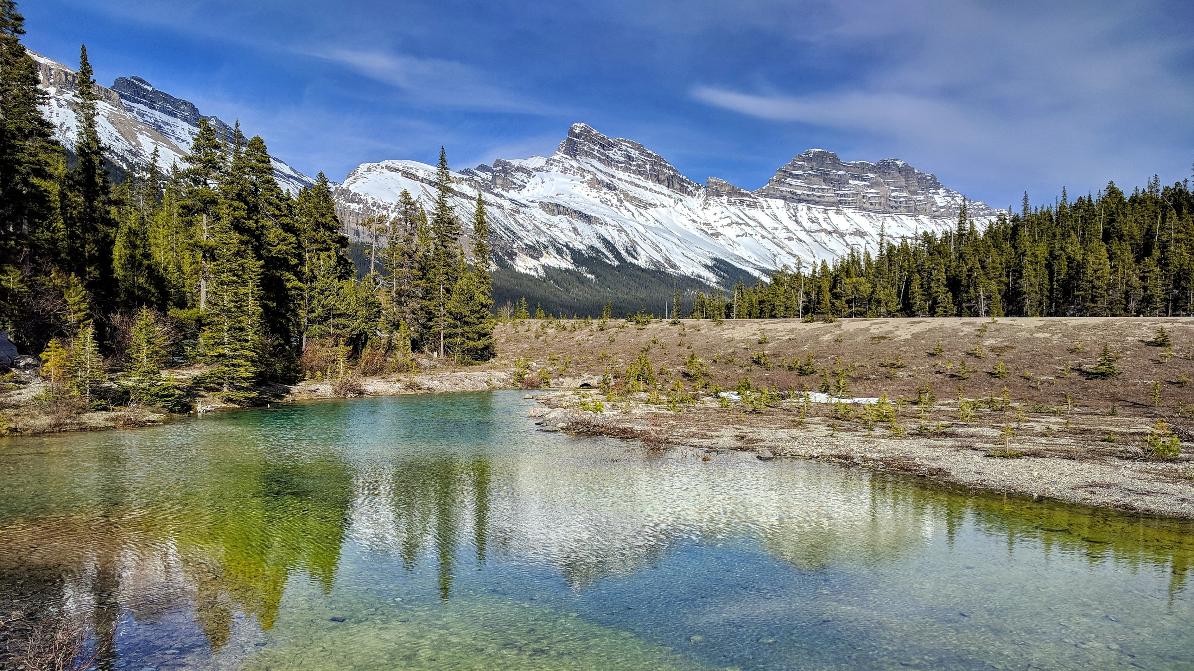 Rocky Mountains, Canadian Rockies, Mountain, Blue Ridge Mountains, Water. Wallpaper in 3840x2160 Resolution
