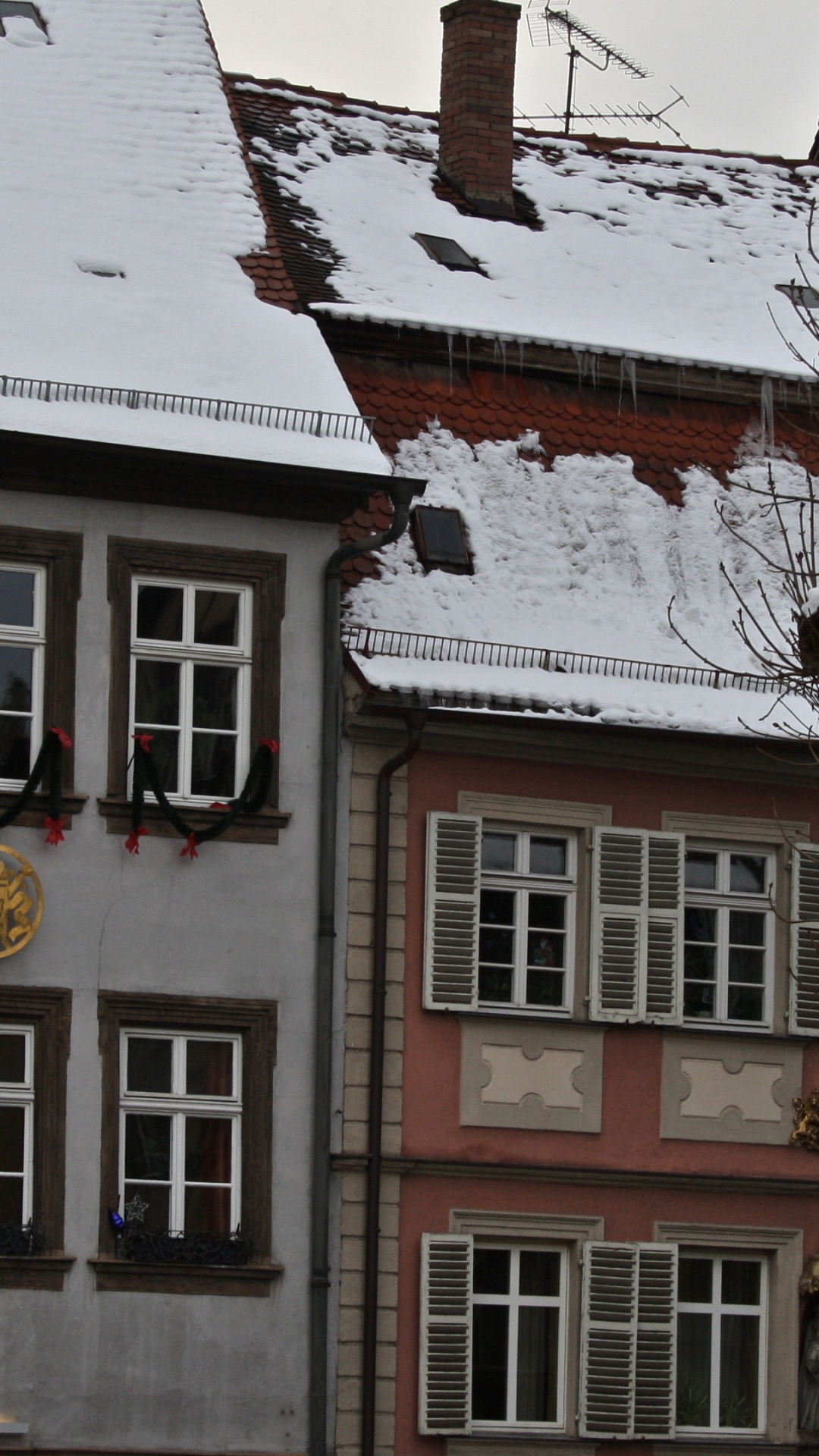 Winter, Baum, Fenster, Design, Gebäude. Wallpaper in 1080x1920 Resolution