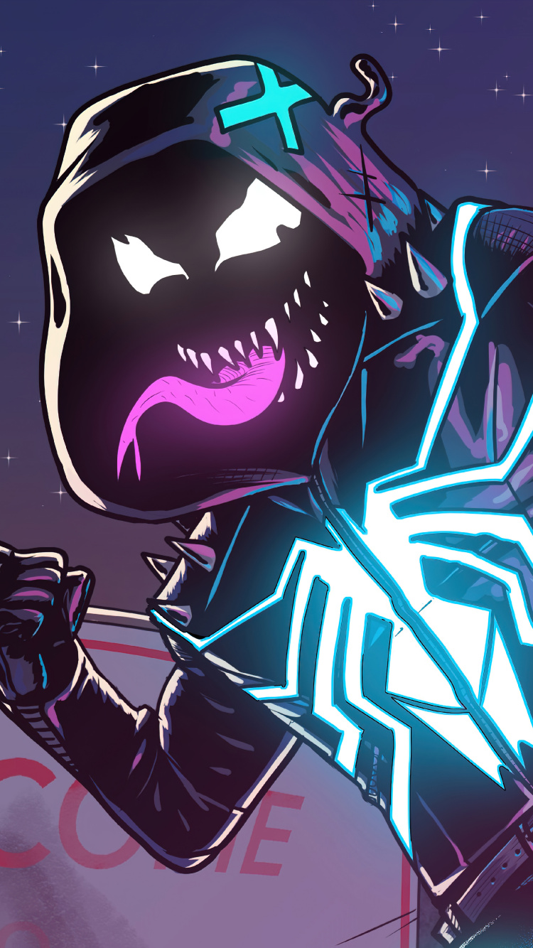 Neon-Gift, Spider-man, Gift, Superhelden, Kunst. Wallpaper in 750x1334 Resolution