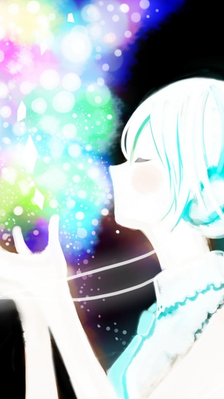 Femme en Robe Blanche Personnage Anime. Wallpaper in 750x1334 Resolution