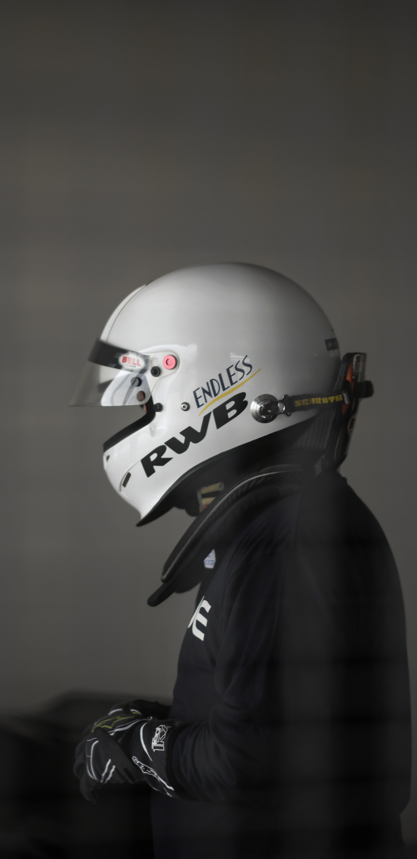 Person Wearing White Helmet and Black Jacket. Wallpaper in 1440x2960 Resolution