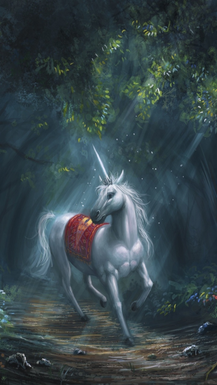 White Horse Running on Forest During Daytime. Wallpaper in 720x1280 Resolution