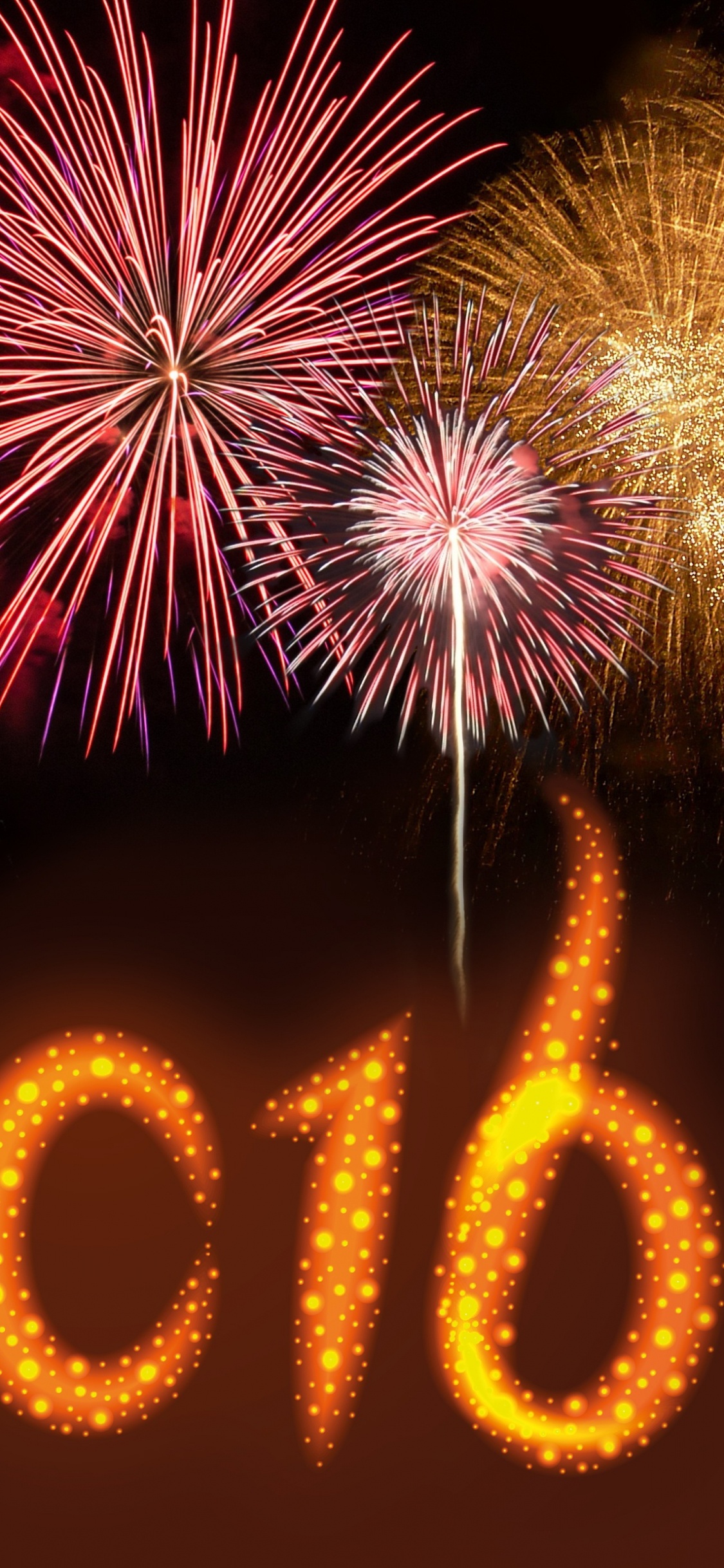 New Year, New Years Eve, Fireworks, Event, Sparkler. Wallpaper in 1125x2436 Resolution