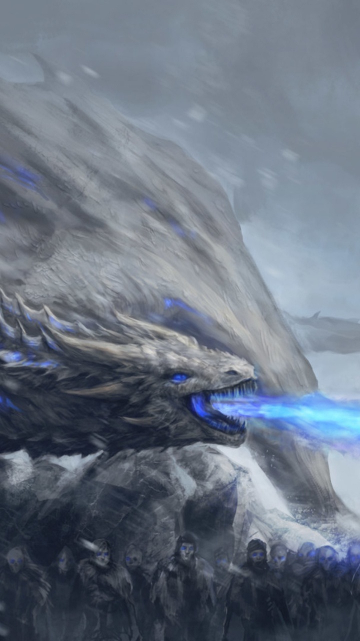 Visera Blanca, La Noche Del Rey, White Walker, Viserion, Juego de Tronos - Temporada 8. Wallpaper in 720x1280 Resolution