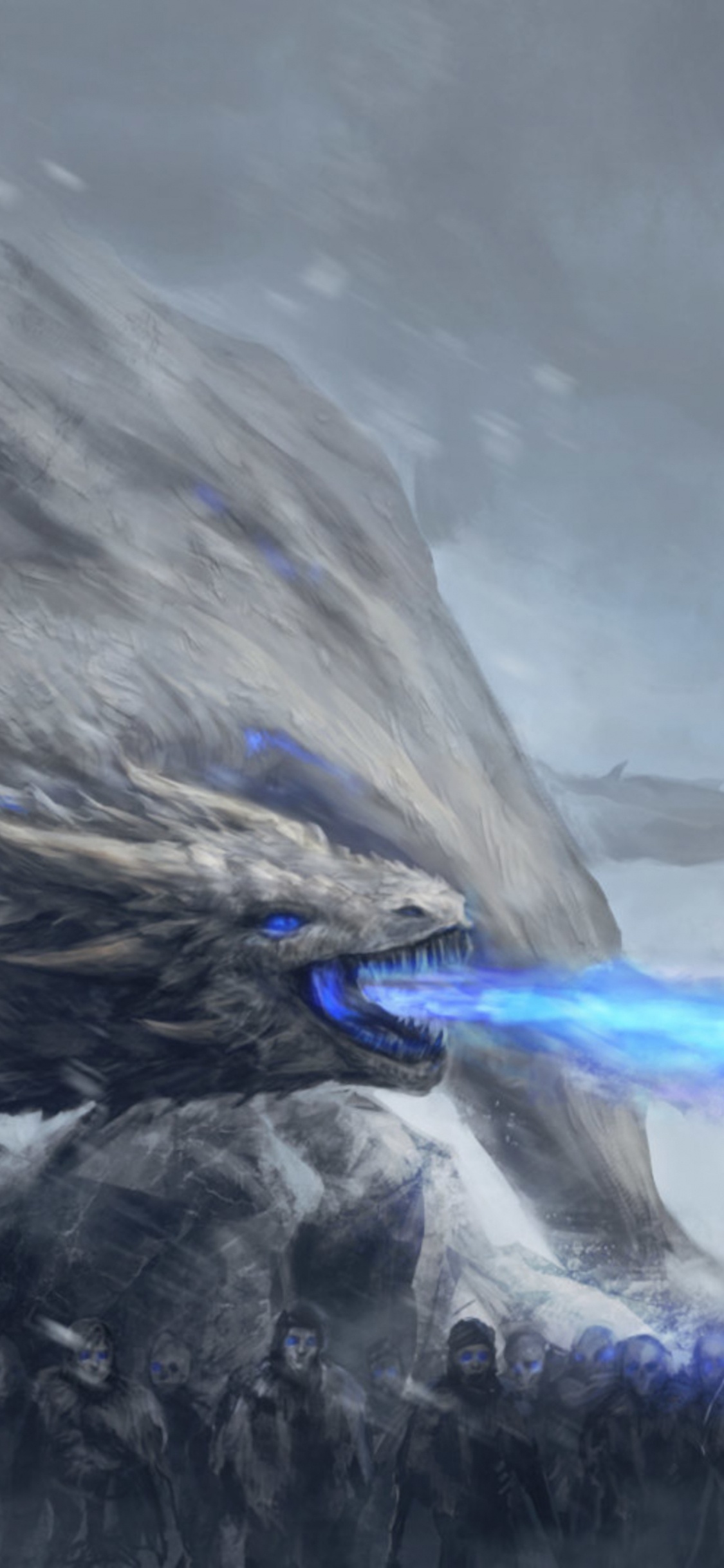 Weißes Visier, Nacht König, White Walker, Viserion, Game of Thrones - Staffel 8. Wallpaper in 1125x2436 Resolution