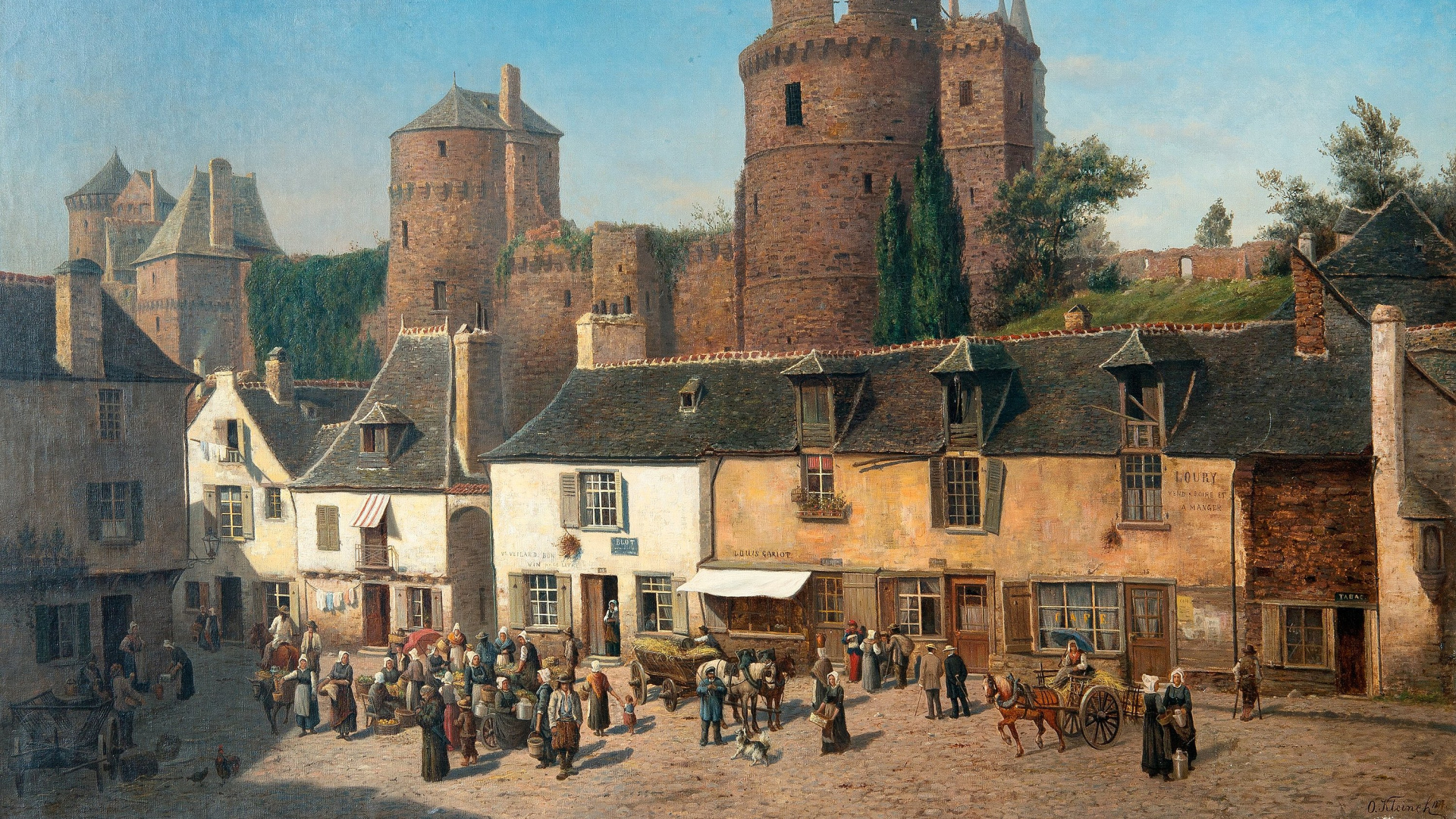 Personnes Marchant Dans la Rue Près D'un Bâtiment en Béton Brun Pendant la Journée. Wallpaper in 1920x1080 Resolution