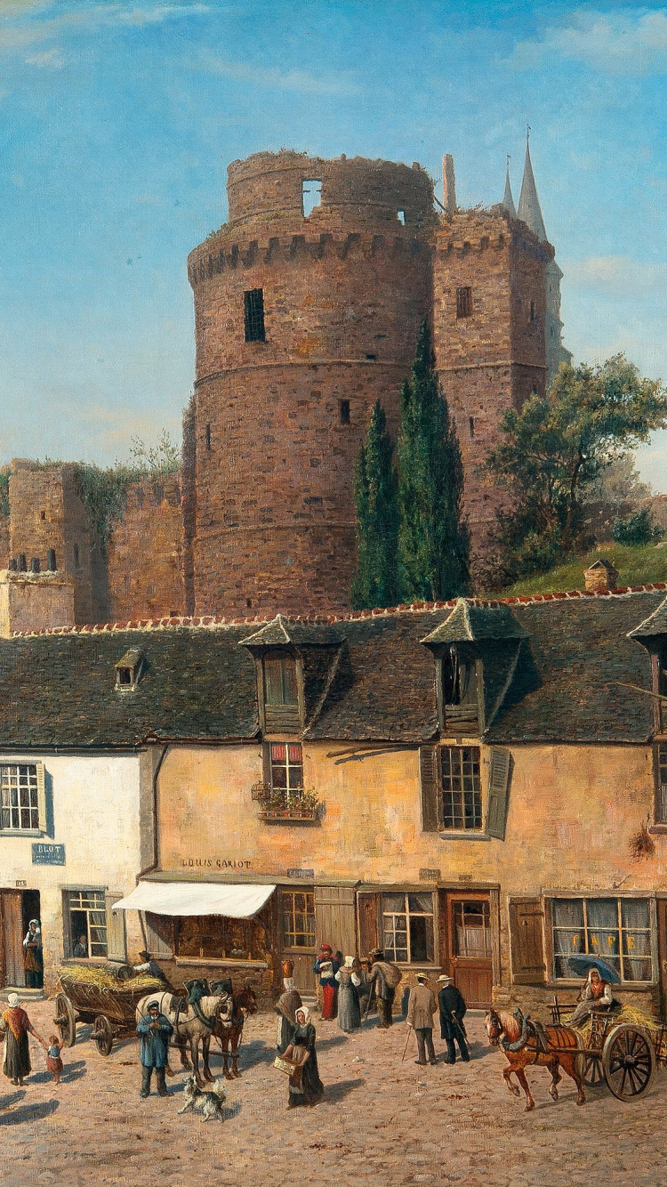 Personnes Marchant Dans la Rue Près D'un Bâtiment en Béton Brun Pendant la Journée. Wallpaper in 750x1334 Resolution