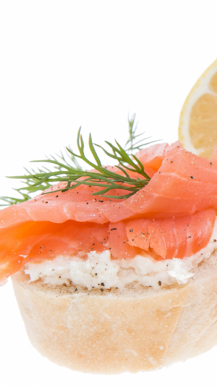 Sliced Lemon and Strawberry on Top of Brown Bread. Wallpaper in 750x1334 Resolution