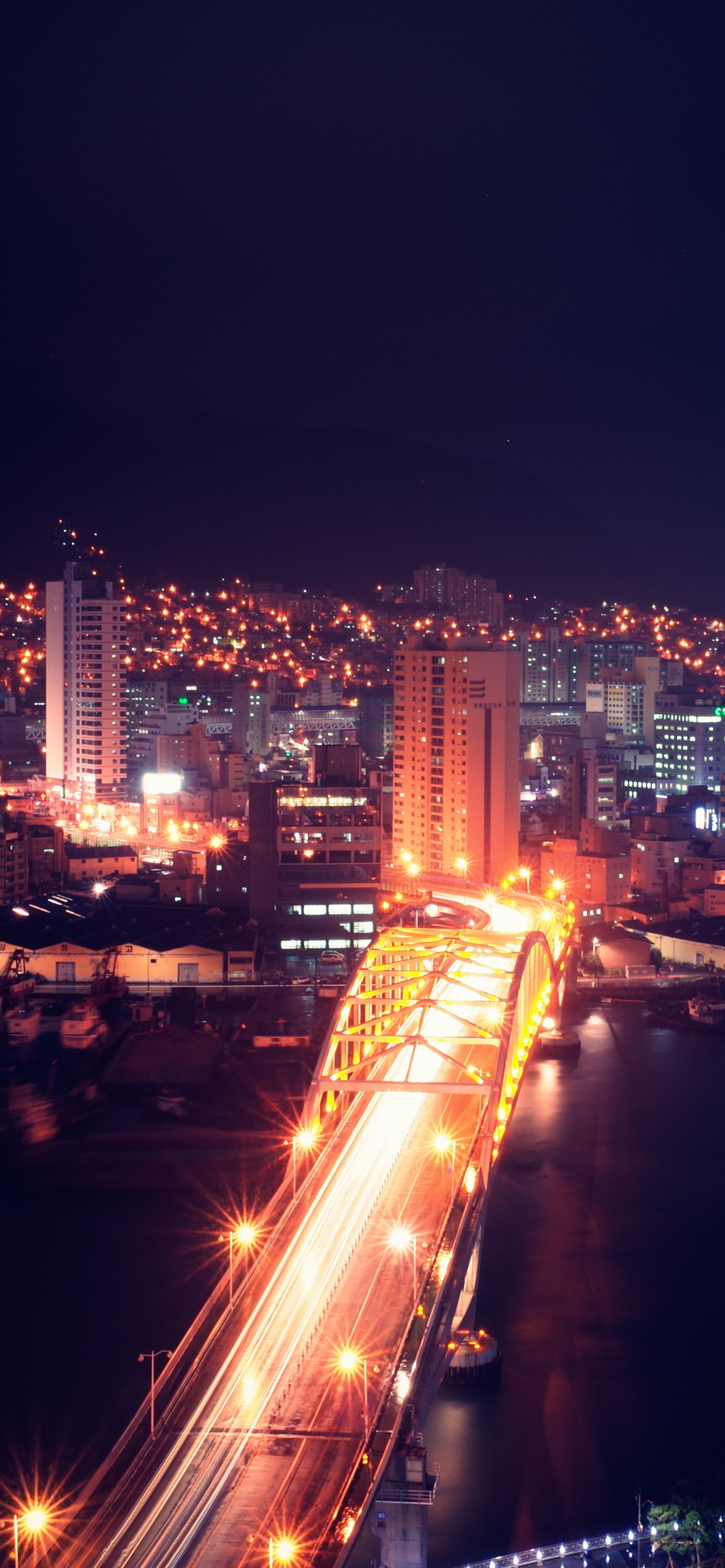 Horizonte de la Ciudad Durante la Noche. Wallpaper in 1242x2688 Resolution