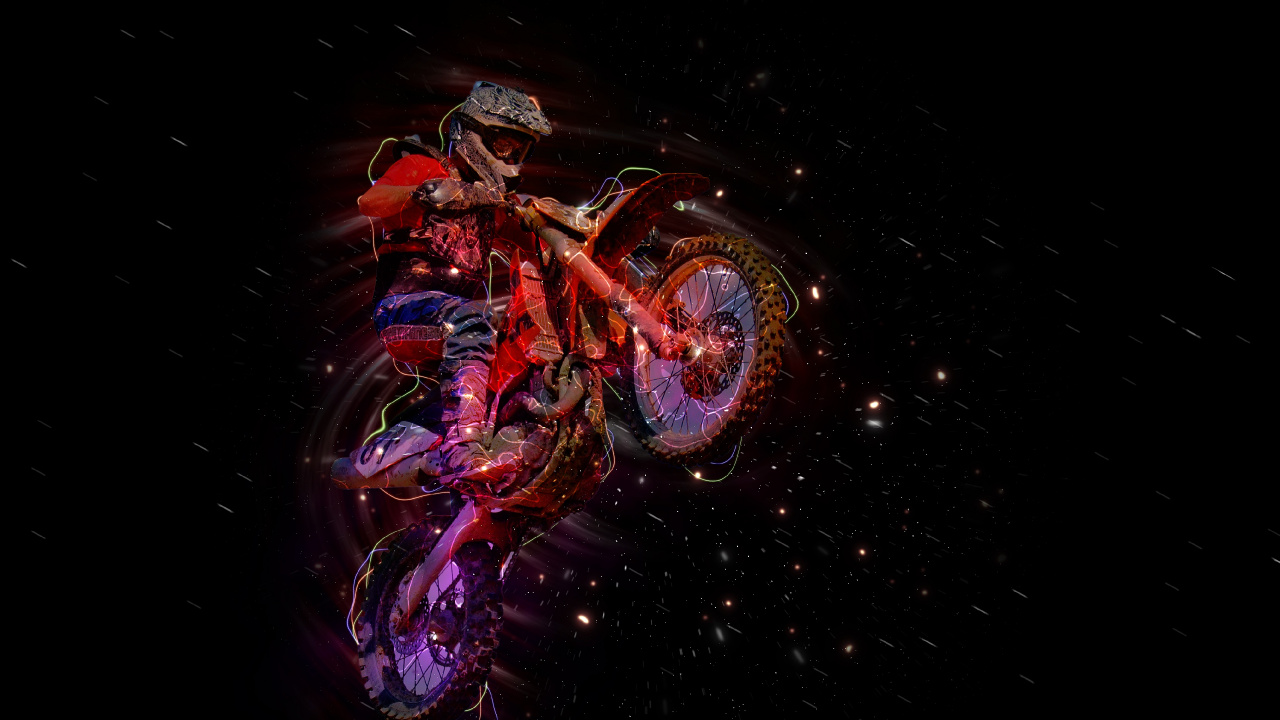 Purple and Blue Lights in Black Background. Wallpaper in 1280x720 Resolution