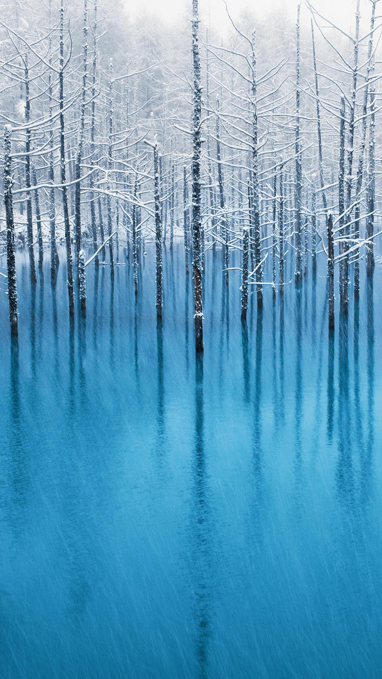 Manzana, Smartphone, Ios, Agua, Azul. Wallpaper in 750x1334 Resolution