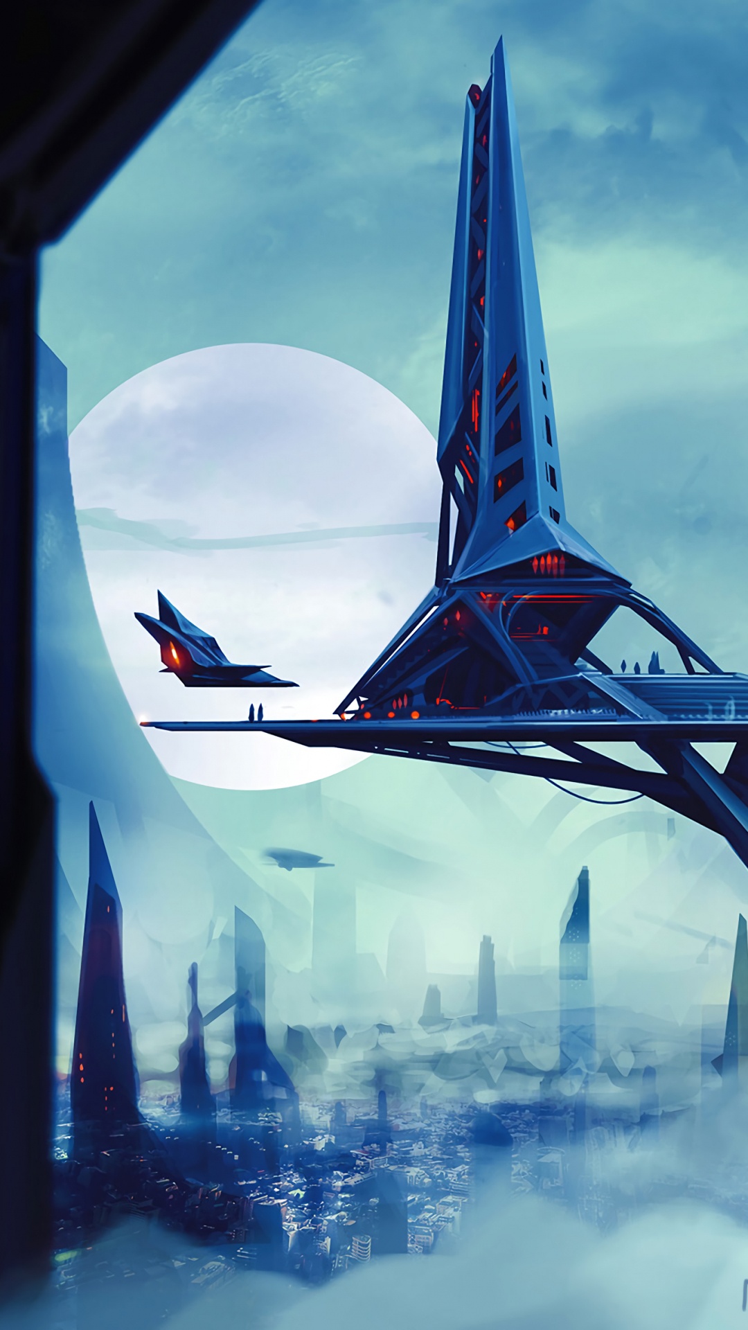 科幻小说, 艺术, 空中旅行, 反射, 航空公司 壁纸 1080x1920 允许