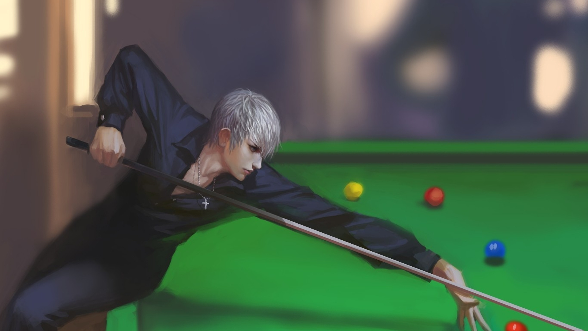 Woman in Black Long Sleeve Shirt Playing Billiard. Wallpaper in 1920x1080 Resolution