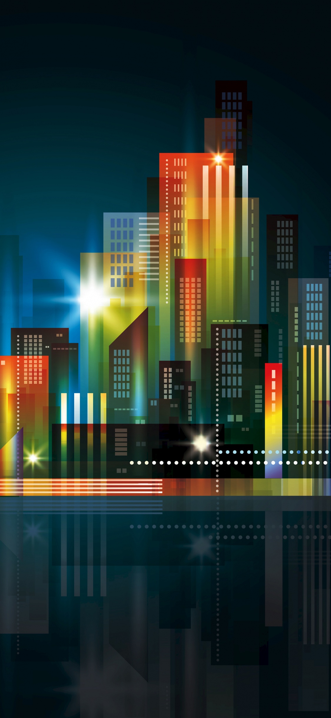 Paysage Urbain, Illustration, Graphiques Vectoriels, Gratte-ciel, Graphique. Wallpaper in 1125x2436 Resolution