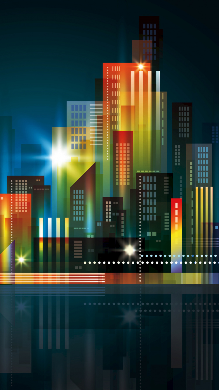 Paysage Urbain, Illustration, Graphiques Vectoriels, Gratte-ciel, Graphique. Wallpaper in 750x1334 Resolution