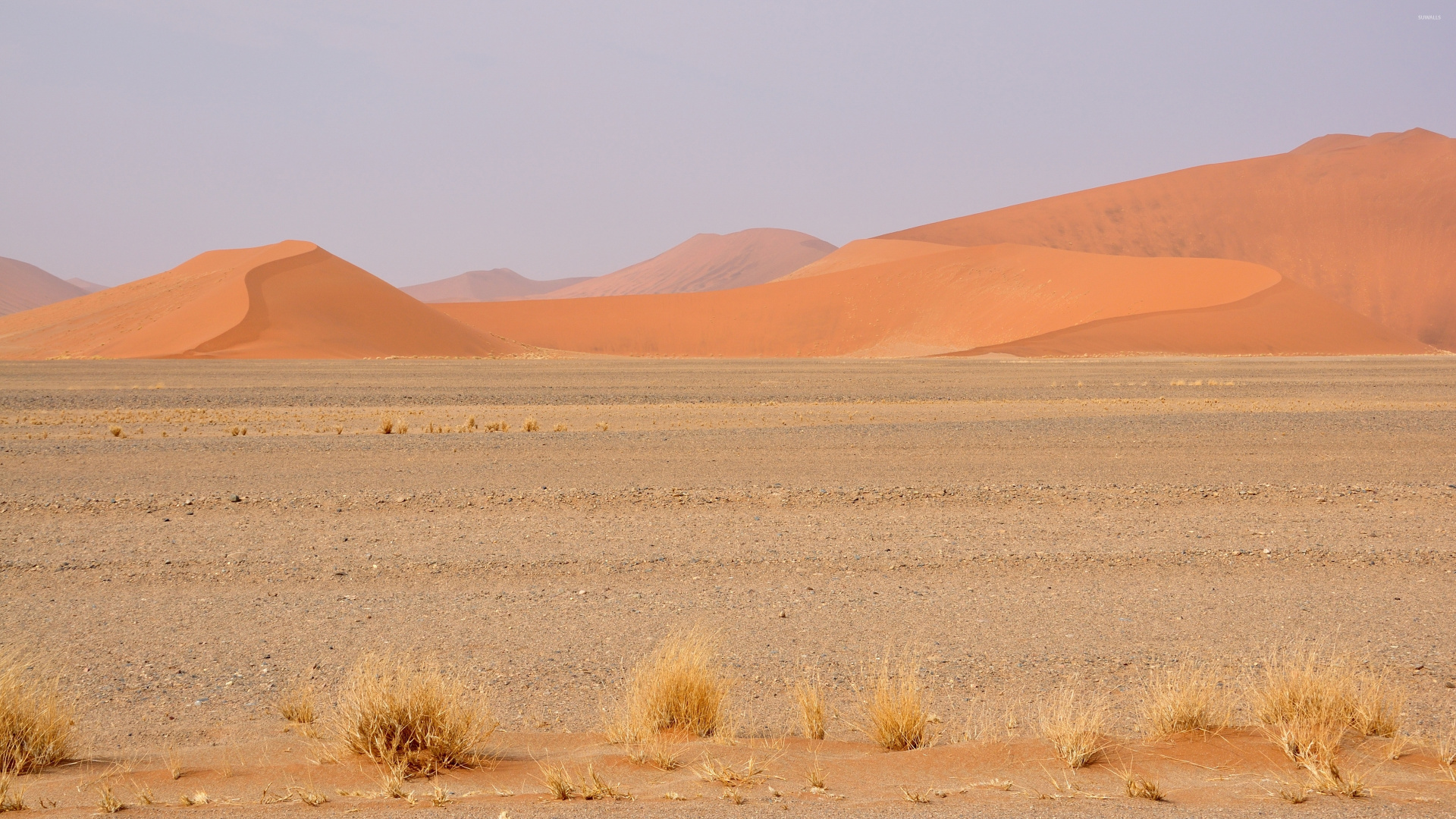 Brown Grass Field Near Brown Mountain During Daytime. Wallpaper in 1920x1080 Resolution