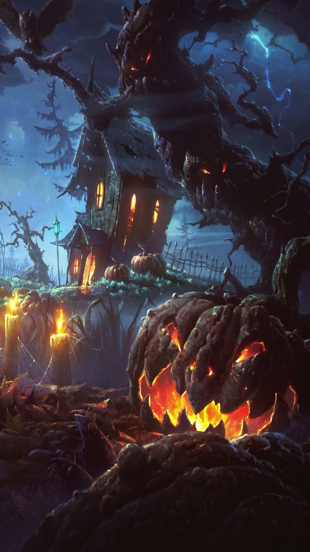 Casa en Llamas Bajo el Cielo Azul. Wallpaper in 1080x1920 Resolution