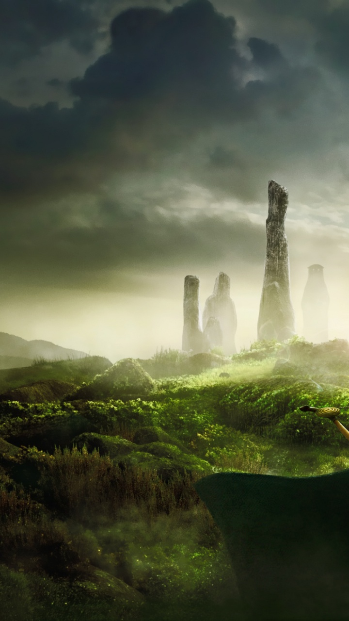 Red Haired Woman Standing on Green Grass Field. Wallpaper in 720x1280 Resolution