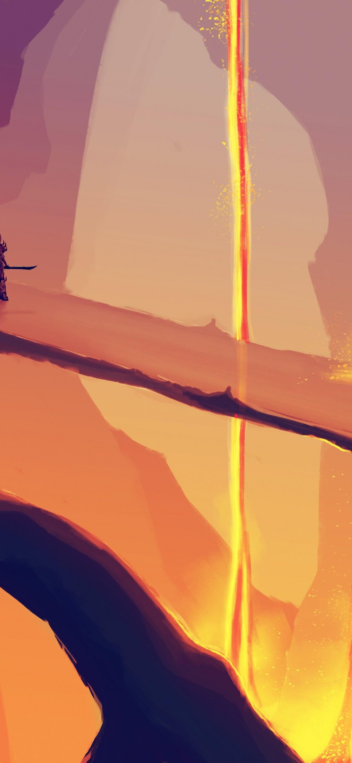 Peinture Abstraite Rouge et Jaune. Wallpaper in 1125x2436 Resolution