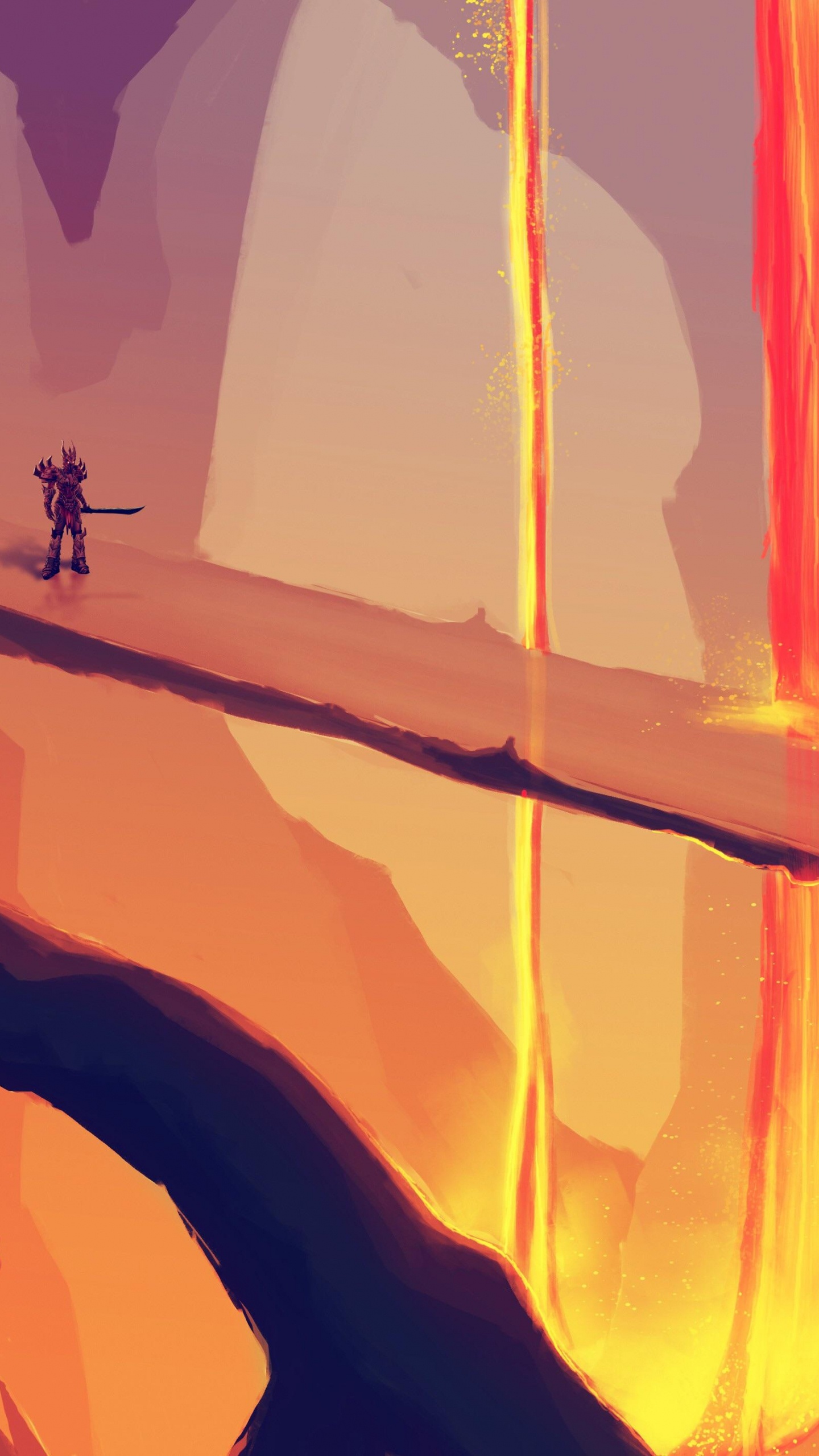 Peinture Abstraite Rouge et Jaune. Wallpaper in 1440x2560 Resolution