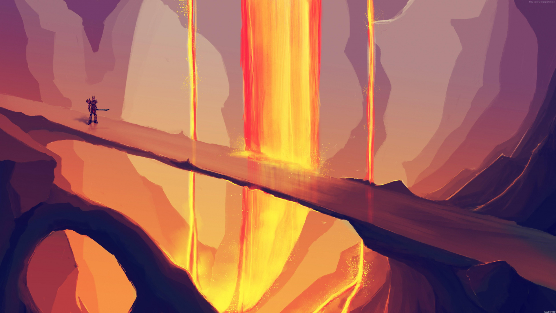 Pintura Abstracta Roja y Amarilla. Wallpaper in 1920x1080 Resolution