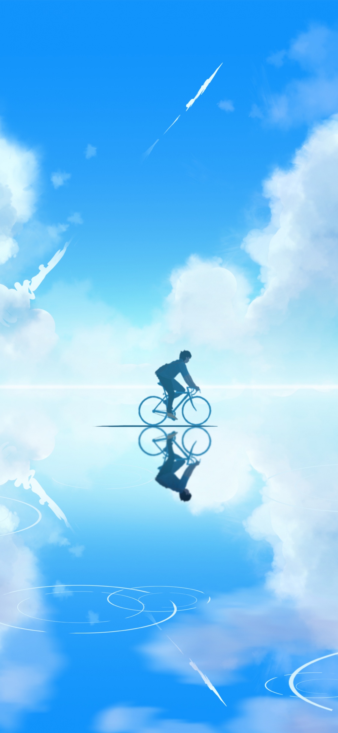 Nuages Blancs et Ciel Bleu. Wallpaper in 1125x2436 Resolution