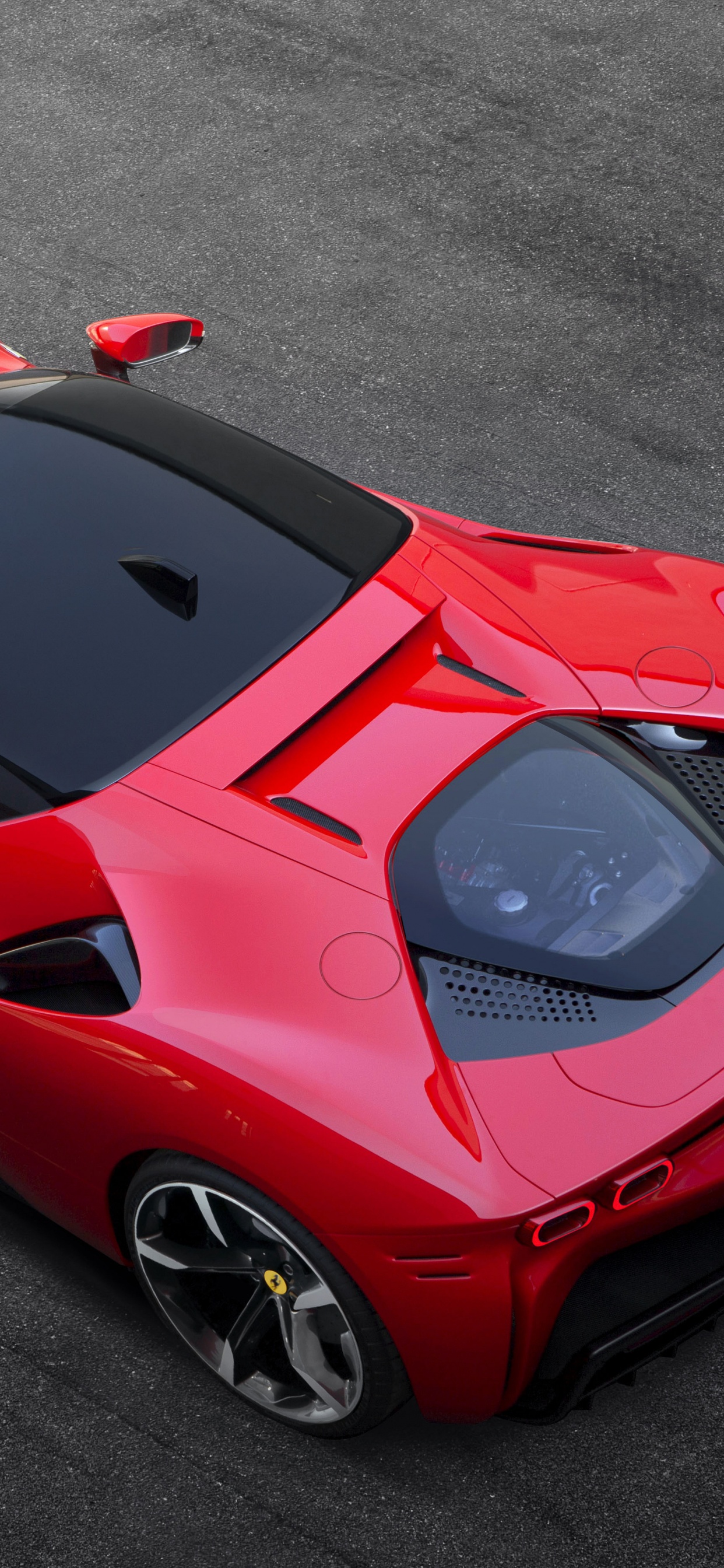Ferrari Rojo 458 Italia en la Carretera. Wallpaper in 1242x2688 Resolution
