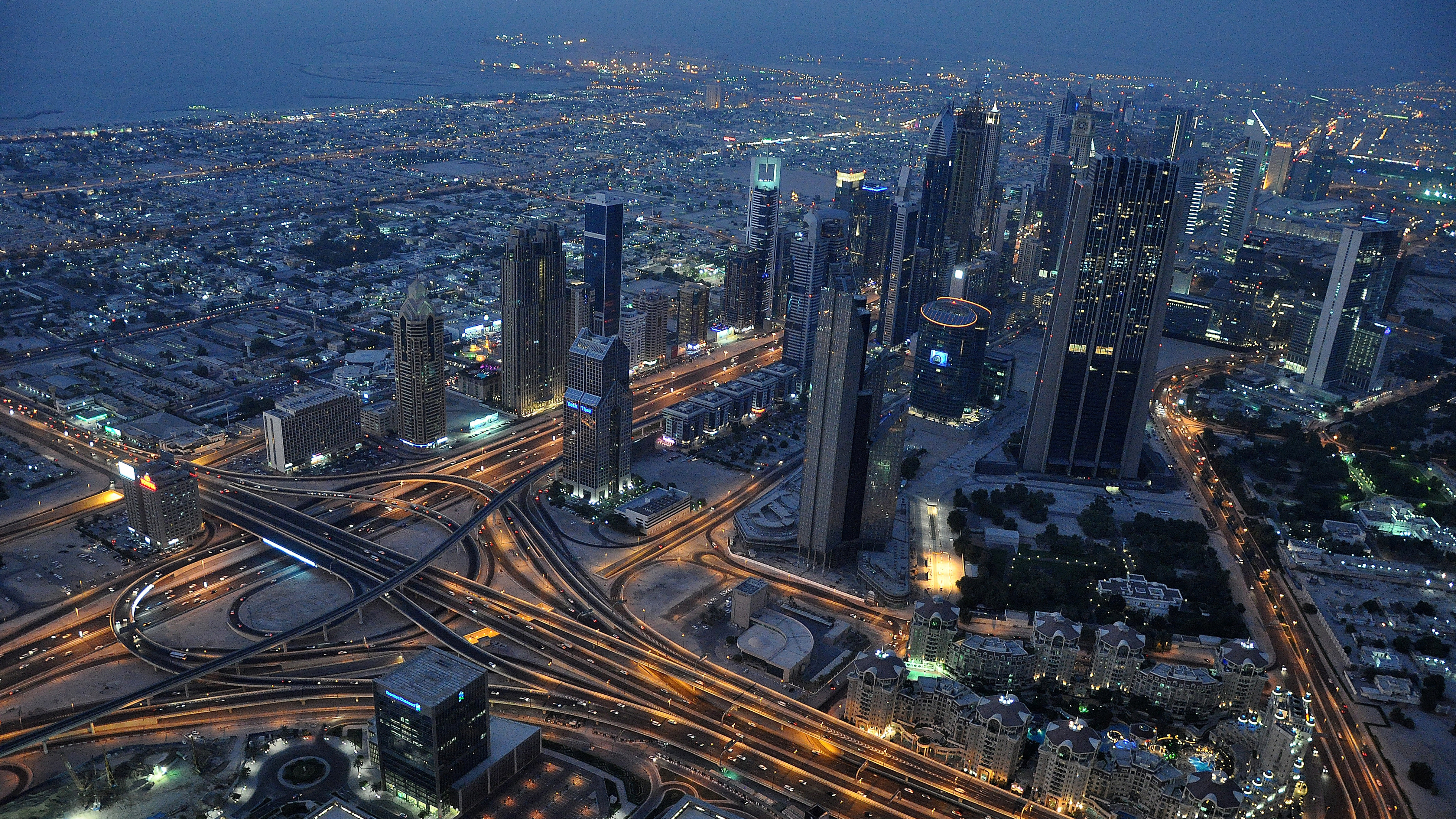 Aerial View of City Buildings During Night Time. Wallpaper in 3840x2160 Resolution