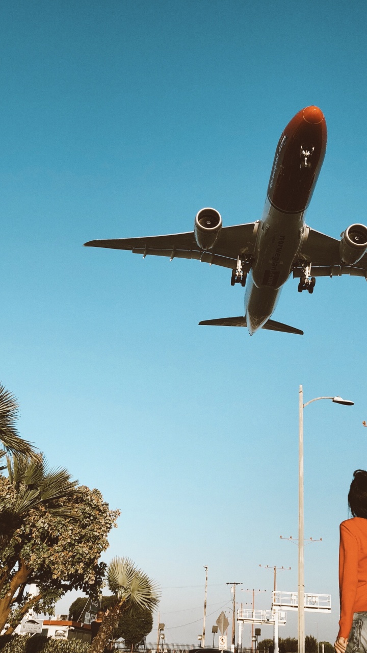 Los Angeles, Flugreise, Wide-body-Flugzeuge, Reise, Verkehrsflugzeug. Wallpaper in 720x1280 Resolution