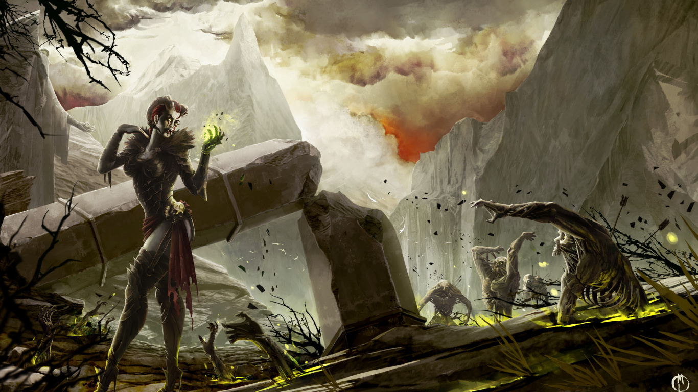 Man in Black Suit Standing on Rock Near White Smoke. Wallpaper in 1366x768 Resolution