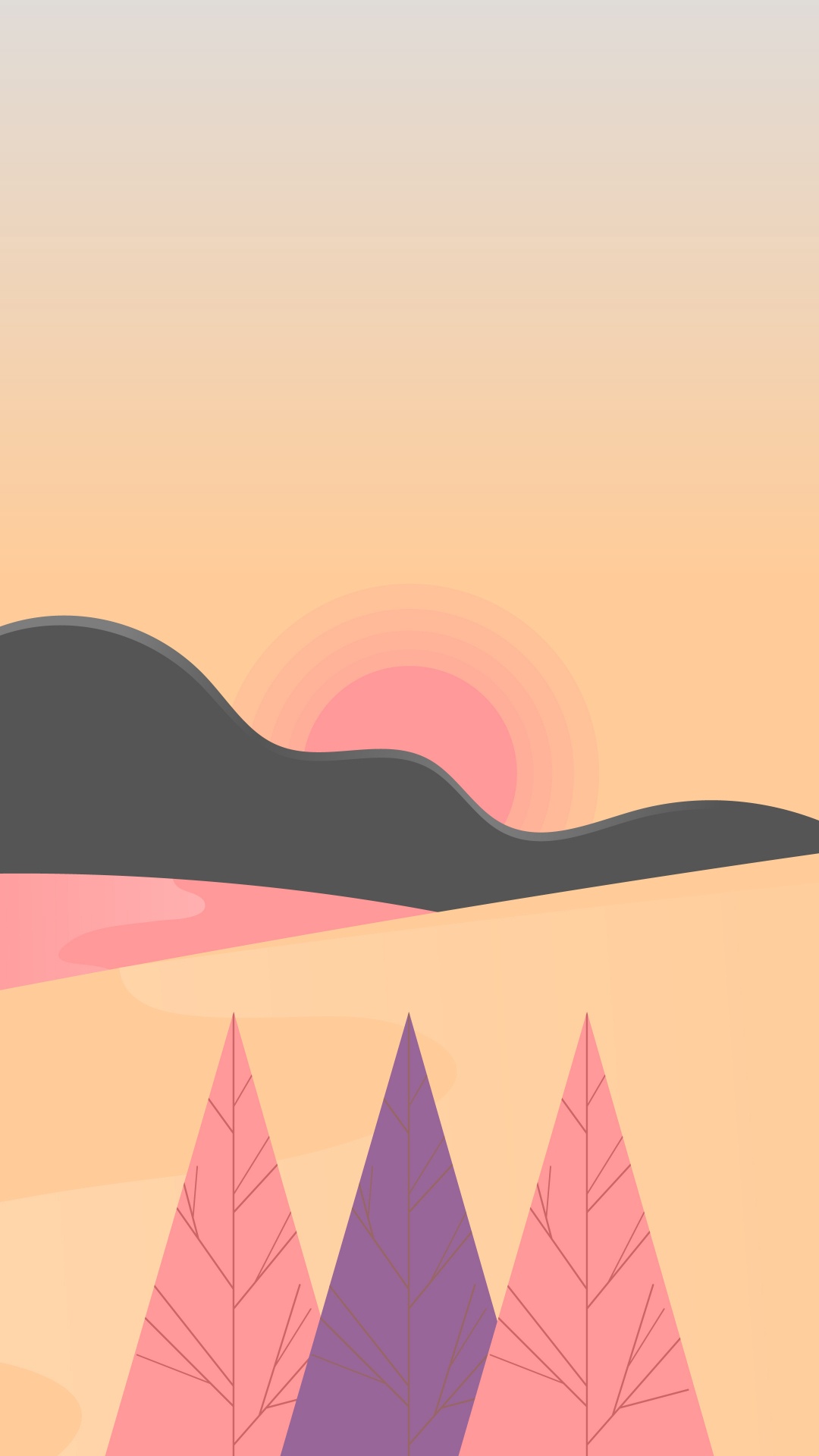 安装的风景, 日落, 橙色, 日出, 晚上 壁纸 1080x1920 允许