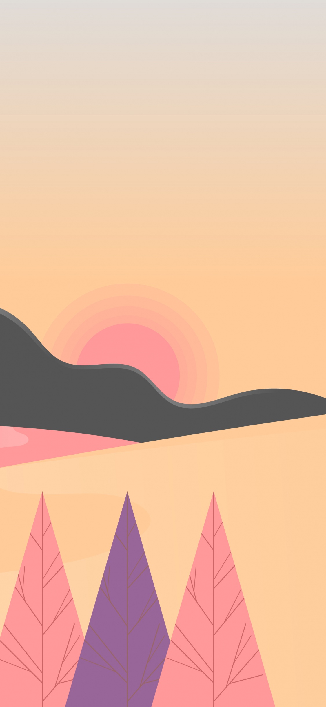 Ilustración, Montaje de Escenografía, Puesta, Naranja, Gráficos. Wallpaper in 1125x2436 Resolution