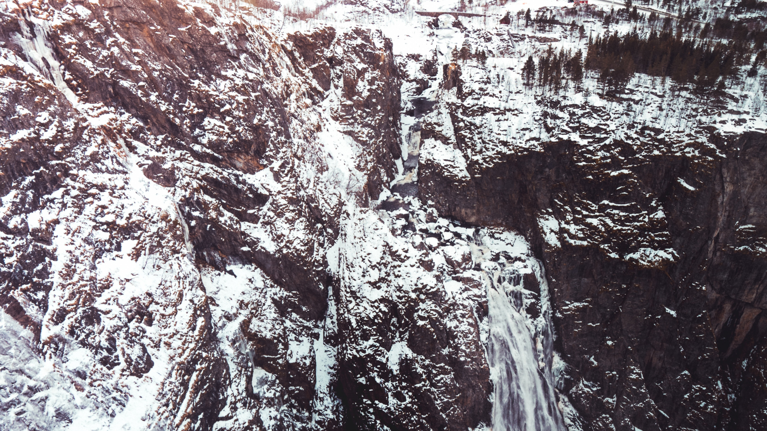 Geologie, Winter, Wasserfall, m, Baum. Wallpaper in 2560x1440 Resolution