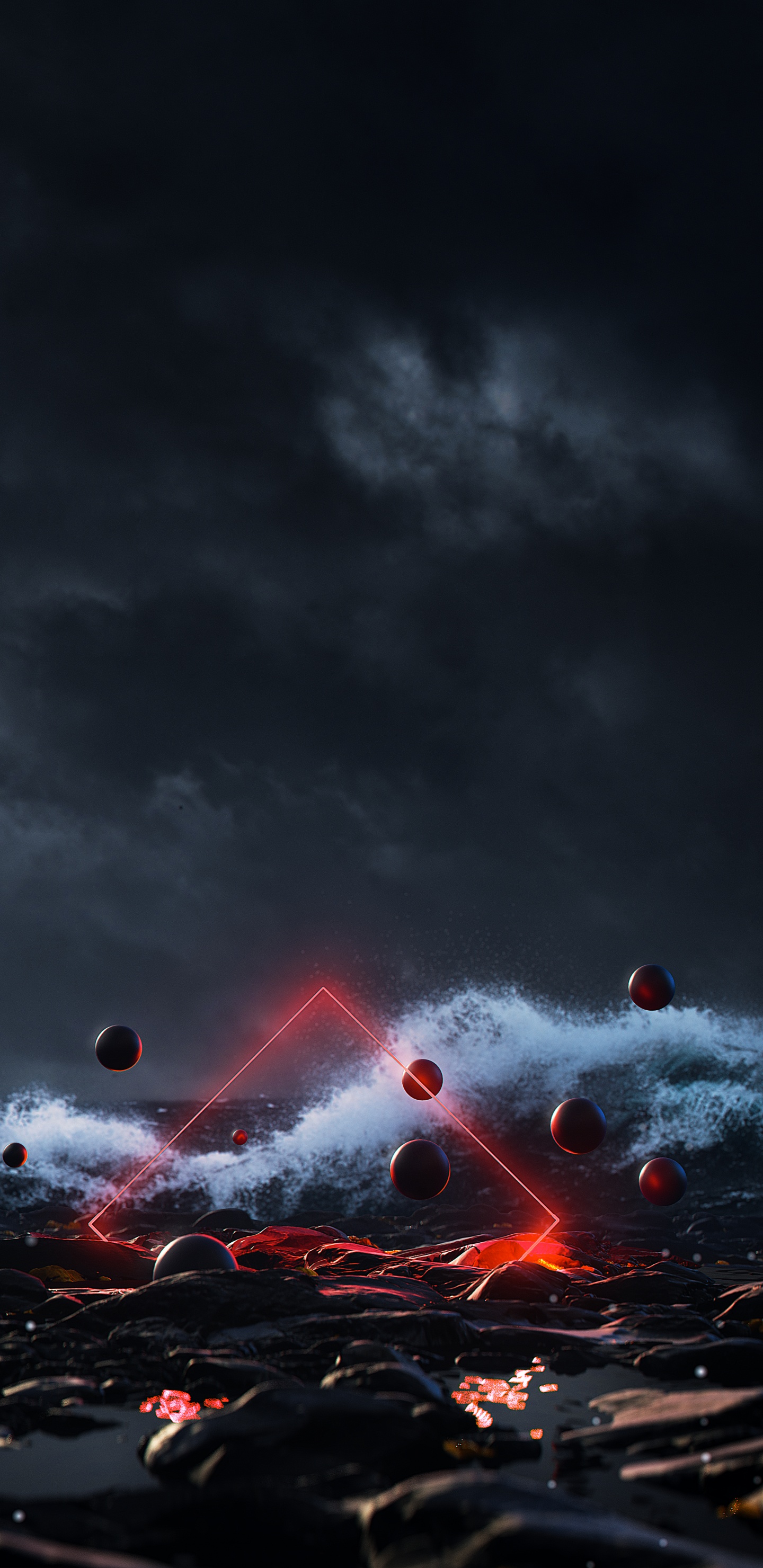 Water, Sea, Cloud, Atmosphere, Lava. Wallpaper in 1440x2960 Resolution